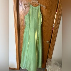 Green long prom dress